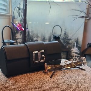 Dolce & Gabbana Rimless Eyeglass Frames with Black Case